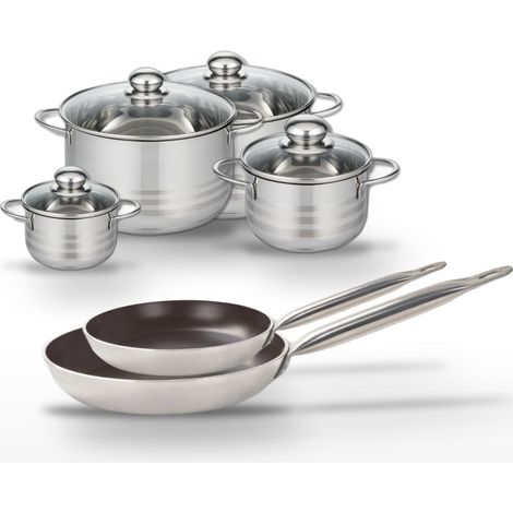 Lot 2 Poêles 24/28cm & 4 Faitouts 12/16/20/24cm Elo Bistro Line (1/5)