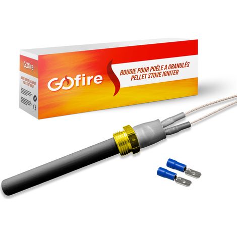 Bougie céramique d'allumage poêle à granulés - Écrou 3/8 - 94/89 mm - Ø11,55 mm - 300W - Compatible Jolly Mec / Skia / Extraflame / Bestove / Deville / Haas+Sohn