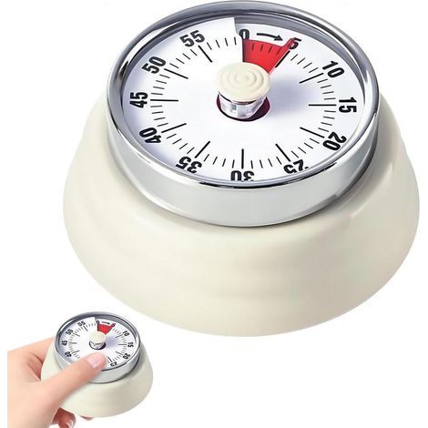 Timer, timer meccanico da cucina, timer magnetico, visualizzazione del tempo rimanente con allarme acustico, 60 minuti (1/5)