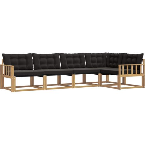 Outdoor Sofa Set with Cushion 5 pcs White and Black vidaXL (1/5)
