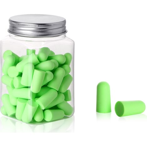 Bouchons Doreilles Anti-bruit - Mousse Mémoire - Vert Fluorescent - 60 Paires