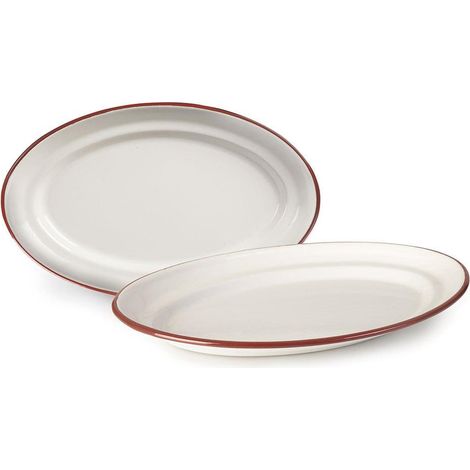 ibili Serie Bordeaux flache ovale Platte 25 cm