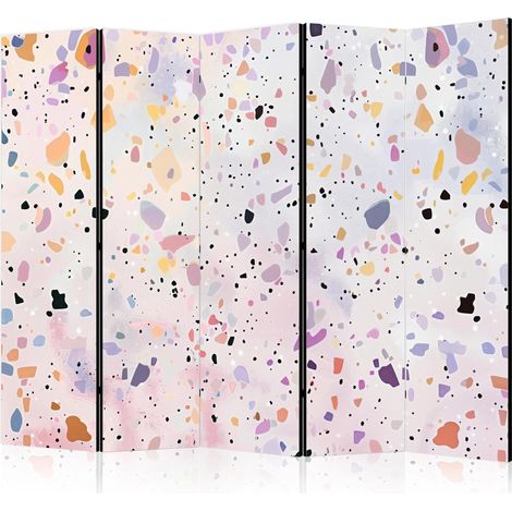 Dekorativer Paravent artgeist Terrazzo Konfetti violett rosa 225x172 cm