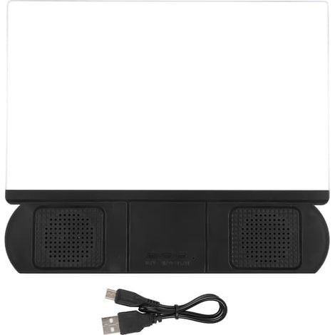 Loupe d'écran HD vidéo avec lentille acrylique 10 pouces, support et amplificateur pour téléphone portable avec haut-parleur Bluetooth, noir (1/5)