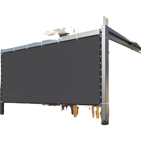Tela de sombra 90%, 10 x 12 pies, ojales de acero inoxidable, HDPE 140 GSM, para exteriores, marrón, negro, 11,2 m²-a (1/2)