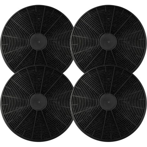 4 Pièces 17.5x2.5 cm Circulation D'air Filtre à Charbon Hotte, Universel Filtre Hotte Aspirante Charbon, Circulaire Filtre Actif Compatible avec de Multiples Marques et Modèles pour Hotte de Cuisine