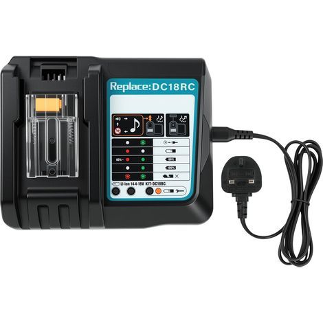 Flintronic Schnellladegerät für Makita Makstar Li-ION Akkus, DC18RC, 14,4 V und 18 V, kompatibel mit den Akkus BL1860B, BL1860, BL1850B, BL1850, BL1840B, BL1840, BL1415 und BL1430 (1/5)