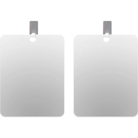 Lot de 2 miroirs de douche antibuée pour le rasage, incassables, en verre organique de luxe, petit format. (1/5)