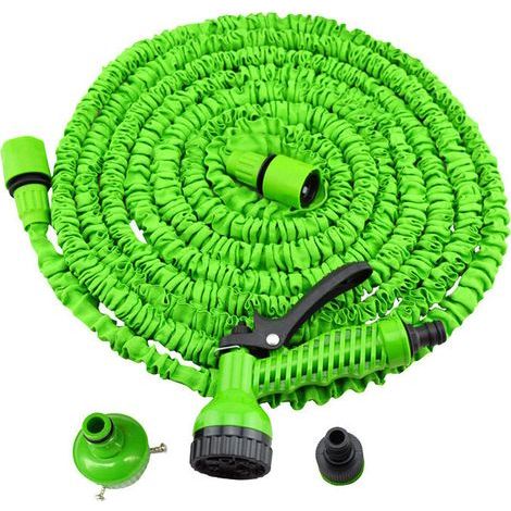 30 m dehnbarer Gartenschlauch, Druckwasserschlauch mit 7-Funktions-Sprühpistole, 30 m langer, auslaufsicherer, flexibler Gartenschlauch für die Gartenbewässerung – Fei Yu (1/5)