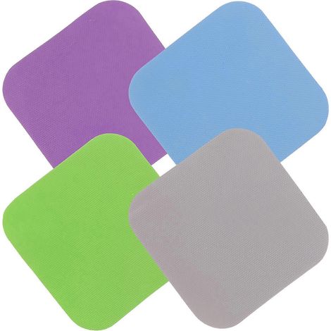 Lot de 4 maniques multifonctionnelles en caoutchouc pour ouvrir les bocaux, dessous de plat de cuisine-12.60X12.60X0.10CM