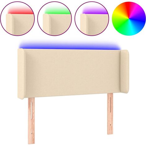Maison Exclusive - Testiera a LED Crema 83x16x78/88 cm in Tessuto (1/5)