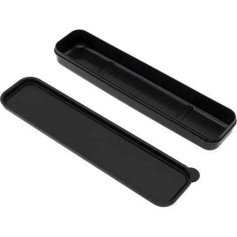 Boîte à couverts portable Boîte de rangement de vaisselle de voyage, boîte de rangement simple pour kit de coutellerie (Noir) (1/4)
