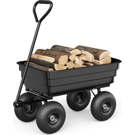 Chariot de Jardin Basculeur Renforcé - Capacité 600 lb (272 kg) -Réglable à 180° - Roues Tout-Terrain 10"- Résistant à la Rouille (1/5)
