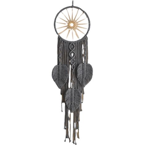 Attrape-rêves pour chambre d'adulte, style bohème, grande décoration murale en macramé.