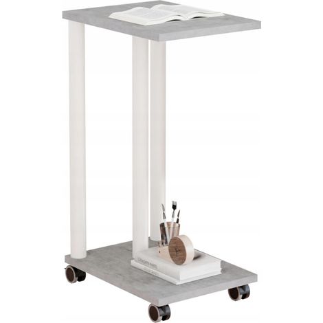 Table d'appoint sur roulettes - table d'appoint mobile pour salon de style loft (1/5)