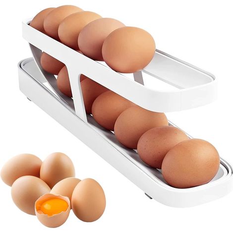 Automatischer Eierspender für den Kühlschrank, zweilagiges System für 12 bis 14 Eier, platzsparend (1/5)