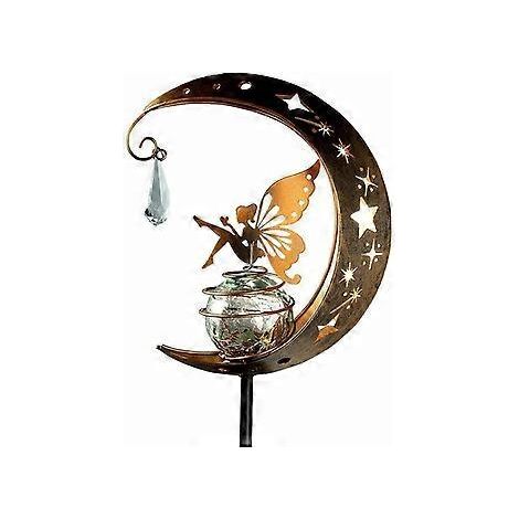 Lumire Solaire Extrieure, Décoration Jardin Exterieur de Fe de Lune, Lampes Solaires de Jardin, Solaire Exterieur Jardin, Lampe Solaire LED pour Chemi