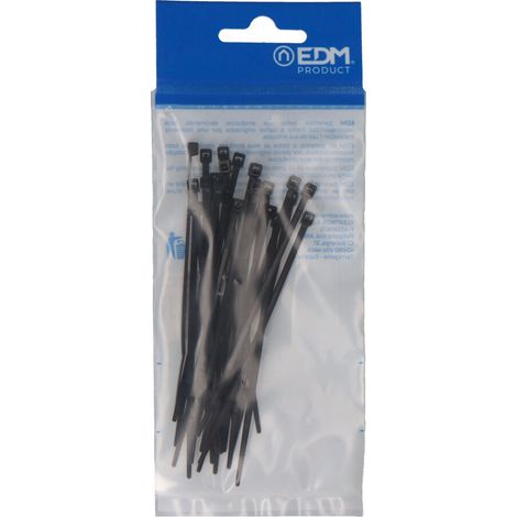 Bridas negras 100x2,5mm nylon alta calidad (blister 25 unid.) edm (1/4)