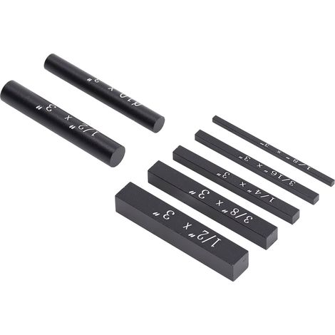 Lot de 7 cales d'étalonnage en alliage d'aluminium noir anodisé outil de menuiserie pour mesure (1/5)