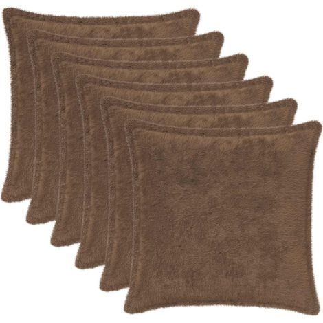 Cushion Cover 6 pcs HOUTEN Light Brown 30 x 30 cm vidaXL