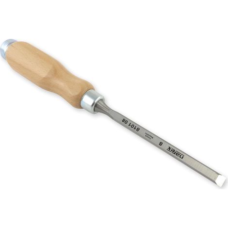 1 - Ciseau À Mortaise - Ciseau De Menuisier - Lame En Acier Chromé Mn - Pour Travail Du Bois Artisanal - Manche En Hêtre - 8 Mm