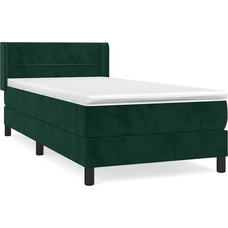 Maison Exclusive - Giroletto a Molle con Materasso Verde Scuro 80x200 cm Velluto (1/5)