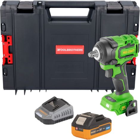 Procraft PWA18bb Akku Schlagschrauber 20 V 550 Nm 1/2" Brushless + 1x Akku 4,0 Ah + Ladegerät + RHINO Toolcase (1/5)