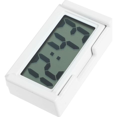 Petite horloge numérique blanche, silencieuse et autocollante pour le tableau de bord de la voiture, également adaptée aux enfants (1/5)