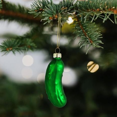 Décoration de sapin de Noël en forme de concombre, décoration suspendue pour sapin de Noël, décorations de sapin de Noël pour ornement de Noël, cadeau (B) (1/3)