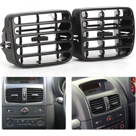 2 Grilles d'aération ventilation centrale noir du tableau de bord 7702258375 7702258279 (1/4)