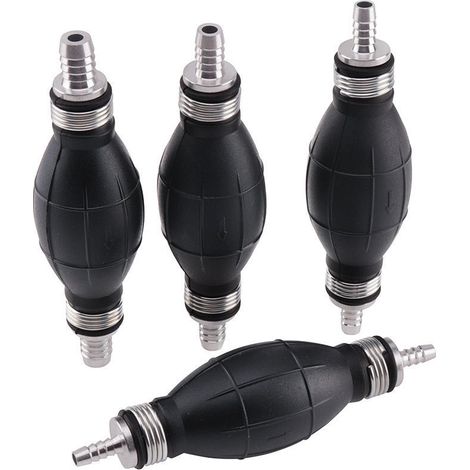 Pompe à essence manuelle en caoutchouc et aluminium, lot de 4, 6/8/10/12 mm, embout poire. (1/4)