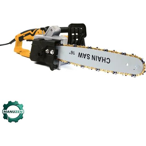Manuzen - Tronçonneuse électrique filaire 2000 W – guide 40 cm — Jaune — Prise européenne (1/5)