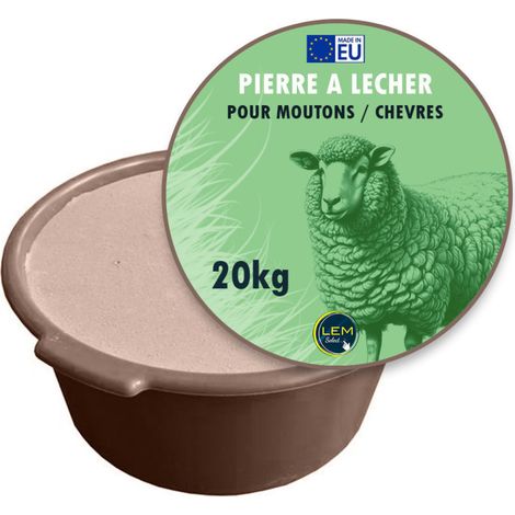 Bloc à lécher minéral "O" 20kg pour moutons et chèvres