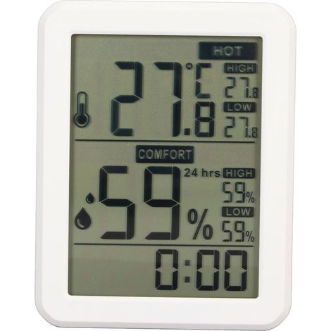 Thermomètre numérique d'intérieur haute précision, hygromètre multifonction avec capteur de température et d'humidité, indicateur de confort, écran LCD, pour maison et bureau. (1/5)