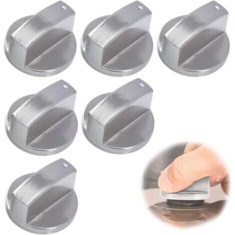 6 Pack Hob Knobs, 6mm Kitchen Knobs, Oven Knobs, Gas Stove Control Knobs, Metal Knobs for Gas Hob. (1/5)