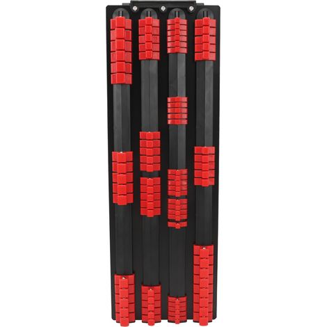 Toivize Set di 80 pezzi di organizer per bussole resistenti, colore rosso - Clip da 1/4", 3/8" e 1/2" - Portatile (1/5)