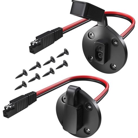 2er-Pack SAE-Steckdosen mit Schnellanschluss für Solarmodule, wetterfester SAE-Seitenanschluss, 12 AWG 2-poliges SAE-Solarkabel mit 8 Schrauben (1/3)
