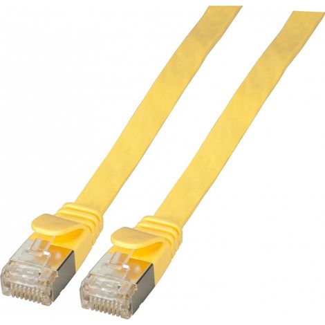 EFB RJ45 Flachpatchkabel U/FTP, Cat.6A, PVC, 0,5m, gelb