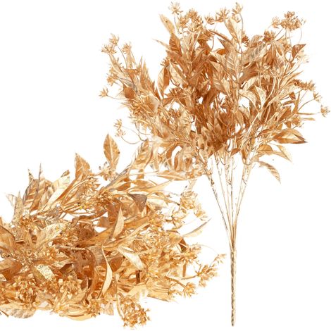 CV37542-2 BOUQUET DE BRANCHES D'ARBUS À 7 BATTES GOLDEN GLAMOUR DENSE NOËL (1/5)