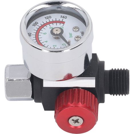 Régulateur de pression d'air pour pistolet à peinture en alliage d'aluminium réglage précis valve 1/4in NPT (1/5)