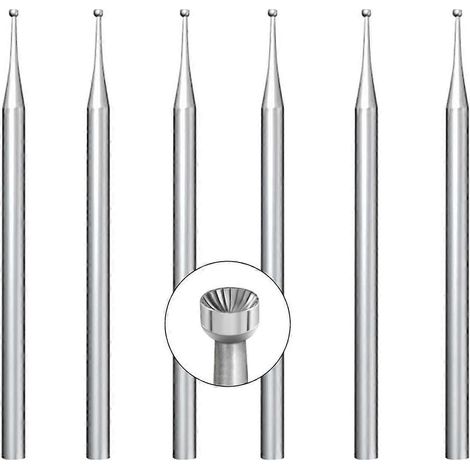 Lot de 6 fraises à arrondir rondes de 1,2 mm - Embouts à arrondir le fil à tige de 3/32 pouce (1/5)
