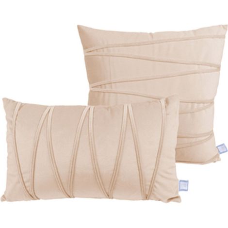 Lot de 2 Coussins Déco "Paulina" 30x50cm Champagne (1/5)