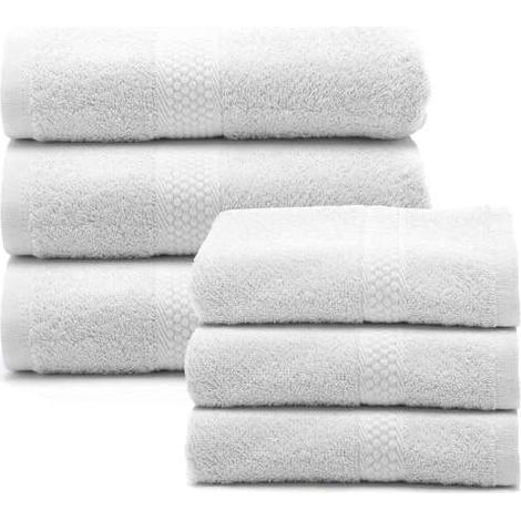 CALEFFI Set asciugamani in spugna in Cotone Spugna Standard Spugnissima Tinta Unita Bianco