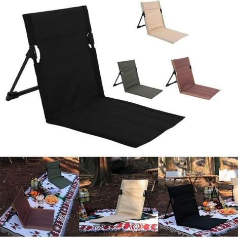 Tapis de plage pliable pour chaise longue, tapis de jardin, chaise de plage, tapis de chaise de jardin, dossier réglable, Kaki (1/4)