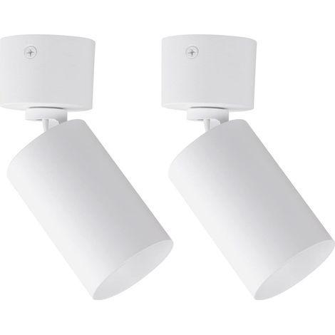 Ceiling Spotlights, White Aluminum, GU10 Socket, 330° Adjustable, Indoor Living Room Kitchen (1/5)