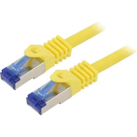 Cable reseau RJ45 male S-FTP Cat 6a jaune- 3m