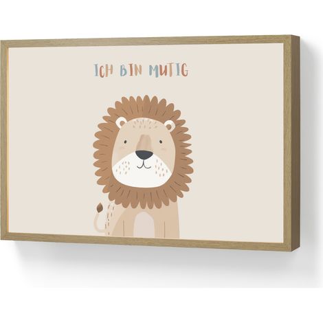 APLIQUE DE PARED León - Beige - Animal - Valiente - Cita 60x40 cm (1/5)