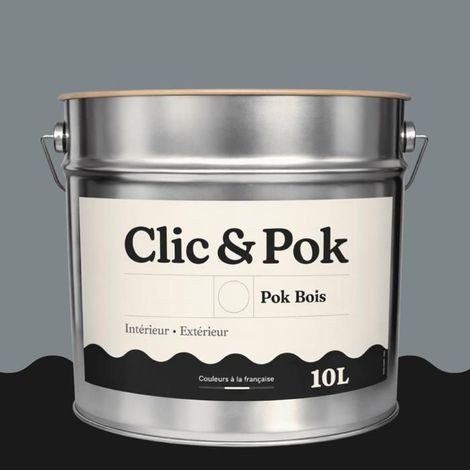 Peinture Bois Extérieur – POK BOIS - 10L - RAL 7046 - Telegris 2- Résistante aux intempéries - Ne s'écaille pas