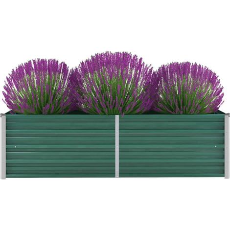 SKM Lit surélevé de jardin Acier galvanisé 160x40x45 cm Vert (1/5)