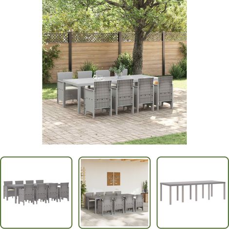 vidaXL Terrasse - Garten Essgruppe 9 pcs Weiß Polypropylen (1/5)